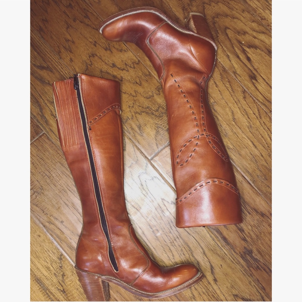 Dingo Tall Brown Boots Cowboy Western Vintage Sz 5